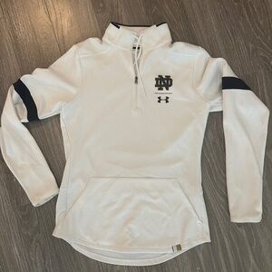 Under Armour White Notre Dame Fighting Quarter-Zip Jacket size small